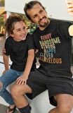 Oversize Eğlenceli Baskılı Baba Tişörtü, Babalar Günü Temalı T-Shirt