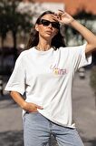 Unisex Renkli You Matter Yazılı Sırt Baskılı Tişört, Oversize Renkli Baskılı T-Shirt