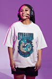 Unisex Oversize Gyarados Baskılı Tişört, Erkek-Kadın Pokemon Baskılı T-Shirt