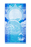 Özdilek Cannes Dolphin Wave Kadife Plaj Havlusu 86x162