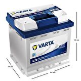 Varta Akü 12V 52 Amper Blue Dynamic 470A C22
