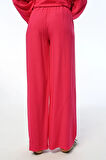 KADIN RAHAT KALIP BOL PAÇA BELİ LASTİKLİ DÜZ RENK PANTOLON