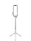 2in1 Masüstü Işıklı Tripod Bluetooth Kumandlı Selfie Çubuğu Ios ve Android Uyumlu Beyaz