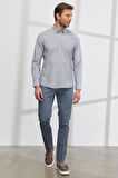 Erkek Petrol Slim Fit Dar Kesim Yan Cepli Pamuklu Esnek Armürlü Pantolon
