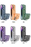iPhone 15 Pro Uyumlu Fuchsia Flet Lens Magsafe Arka Kapak 