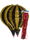 PARAŞÜT FOLYO BALON GOLD SİYAH PÜSKÜLLÜ