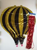 PARAŞÜT FOLYO BALON GOLD SİYAH PÜSKÜLLÜ