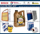 Citroen C5 1.6 e-HDi Filtre Bakım Seti + Motor Yağı 2011-2015