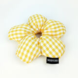 Woodycord El Yapımı Elyaf Dolgulu Topuz Tokası: Pofuduk Çiçek Şıklığı!