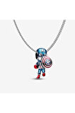 Avengers Kaptan Amerika  Charm Çelik Kolye Seti  Hediyelik Şık Aksesuar Takı