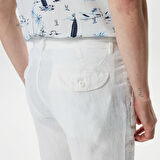 Nautica Erkek Beyaz Keten Bermuda