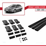 Renault Laguna 3 Estate 2007-2013 Arası ile Uyumlu FLY Model Ara Atkı Tavan Barı Siyah 3 Adet