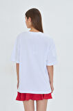 White Fox  Life  Is Sweat Baskılı Bisiklet Yaka T-shirt Kadın