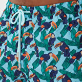 Nautica Erkek Mavi Baskılı Deniz Şortu