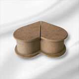 Ahşap-boyanabilir-çift Kapaklı-takı-makyaj-aksesuar-dekoratif-çok Amaçlı Kalp Kutu