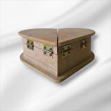 Ahşap-boyanabilir-çift Kapaklı-takı-makyaj-aksesuar-dekoratif-çok Amaçlı Kalp Kutu