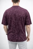 Yumuşak Dokulu Erkek Bordo Premium Tişört OSY Yıkamalı Oversize Tişört