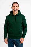 Erkek Sokak Stili Haki Üç İplik Kapüşonlu Kanguru Cepli Hoodie Sweatshirt