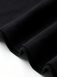Kadın Sıcak Tutan Rahat Bisiklet Yaka , Yaratıcı Karikatür Baskı - Yumuşak Polyester, Her Mevsim Giyilebilir- Siyah Tişört