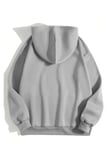 Erkek Günlük Stil Boyalı Efektli Gri Basic Kapüşonlu Sweatshirt