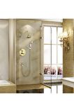 Banyo Bataryası Duş Seti Ankastre Gold Özel Renk Taşlı 5 Yıl Garantili Sıva Altı Dahil