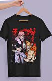 Oversize Chainsaw Man Karakterleri Baskılı T-shirt, Unisex Anime Baskılı Tişört