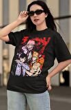 Oversize Chainsaw Man Karakterleri Baskılı T-shirt, Unisex Anime Baskılı Tişört