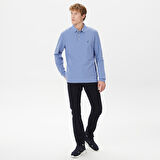 Nautica Erkek Mavi Classic Fit Uzun Kollu Polo Yaka T-Shirt