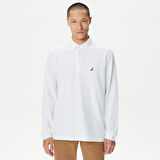 Nautica Erkek Beyaz Classic Fit Uzun Kollu Polo Yaka T-Shirt