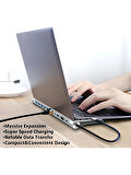 11/12-İN-1 TYPE C DOCK USB C HUB 3.0 SPLİTTER ÇOKLAYICI 4K RJ45 SD/TF VGA HDMI UYUMLU DİZÜSTÜ BİLGİSAYAR