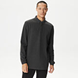 Nautica Erkek Gri Slim Fit Uzun Kollu Polo Yaka T-Shirt
