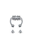 Gri Paslanmaz Çelik Mıknatıslı Fake Sahte Septum Piercing
