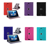 Alcatel 1T10 Smart 10 inç Uyumlu 360° Dönebilen Standlı Kapaklı Universal Tablet Kılıfı