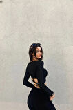 Sırt Halka Detay Crop Bluz