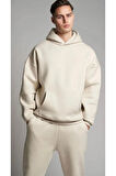 Erkek Bej Rengi Oversize Sweatshirt