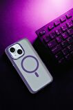iPhone 15 Uyumlu Fuchsia Magsafe Arka  Kapak