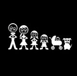 Aile Sticker Arka Cam Baba Anne 2 Kız Çocuk ve bebek Yapıştırma