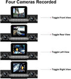 4 Kanallı Full HD Araç İçi Kamera Sistemi (Ön+Sol+Sağ+Arka) - 360° Güvenlik ve Kesintisiz Kayıt