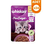 Whiskas Pouch Pure Delight Jöle İçerisinde Tavuklu Yavru Kedi Konservesi 85gr x 24 Adet