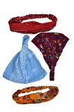 Bandana Seti Lastikli Paraşüt Model Şal Desenli