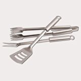 3 Parça Mangal Seti Maşa Çatal Spatula