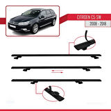 Citroen C5 II Tourer 2008-2018 Arası ile Uyumlu BASIC Model Ara Atkı Tavan Barı Siyah 3 Adet