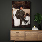 Koltukta Atatürk - Kalpaklı Resmi Kıyafet Kanvas Tablo