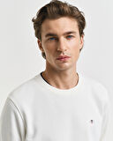 GANT Erkek Krem Regular Fit Bisiklet Yaka Sweatshirt