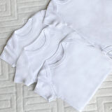 Bebek Basic Ribana Zarf Yaka 5li Kısa Kol Çıtçıtlı Zıbın Body - Beyaz