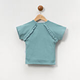 Kaşkorse Fırfırlı Kısa Kol Kız Çocuk Tişört