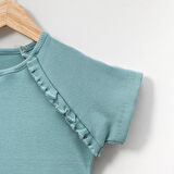 Kaşkorse Fırfırlı Kısa Kol Kız Çocuk Tişört