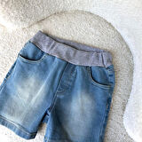 Erkek Bebek Beli Lastikli Rahat Kalıp Kot Şort