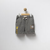 Erkek Çocuk Pamuklu Penye Baskılı Beli Lastikli Günlük Şort