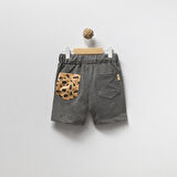 Erkek Çocuk Pamuklu Penye Baskılı Beli Lastikli Günlük Şort